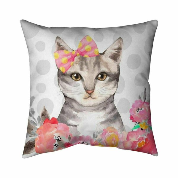 Begin Home Decor 26 x 26 in. Charming Cat-Double Sided Print Indoor Pillow 5541-2626-CH4-3